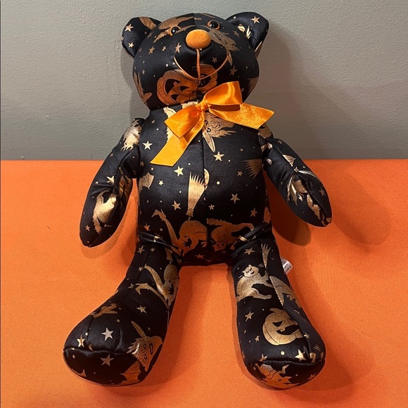 Halloween Teddy Bear with Orange and Black Design - Picture 5 of 5